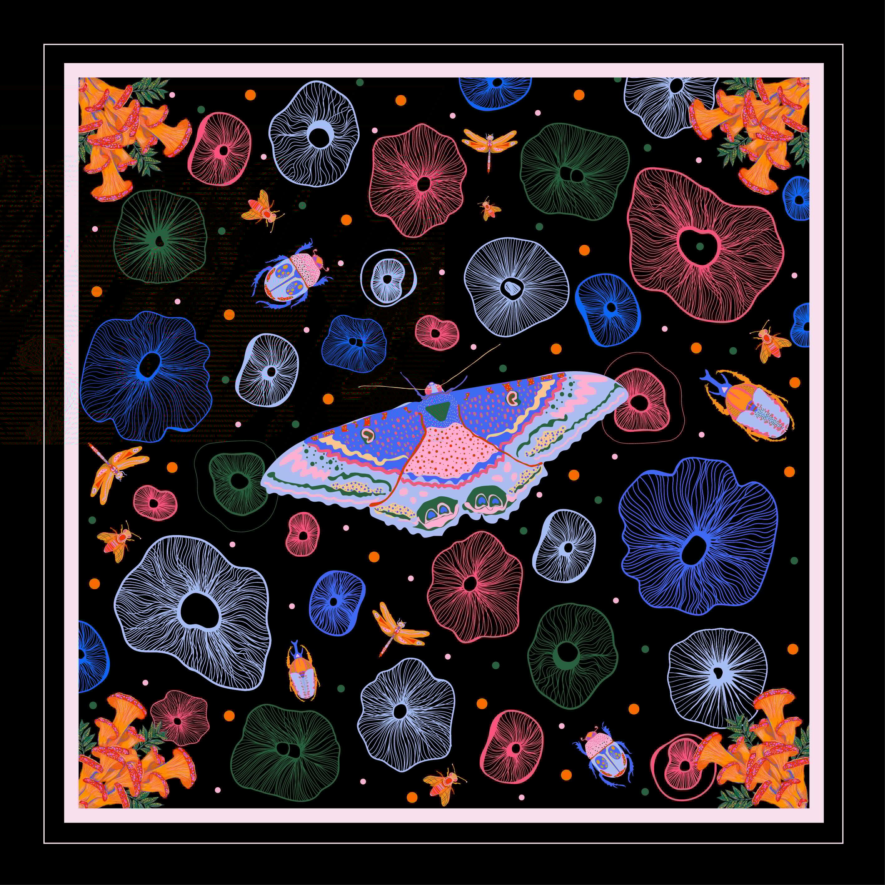 Colorful illustrated print 