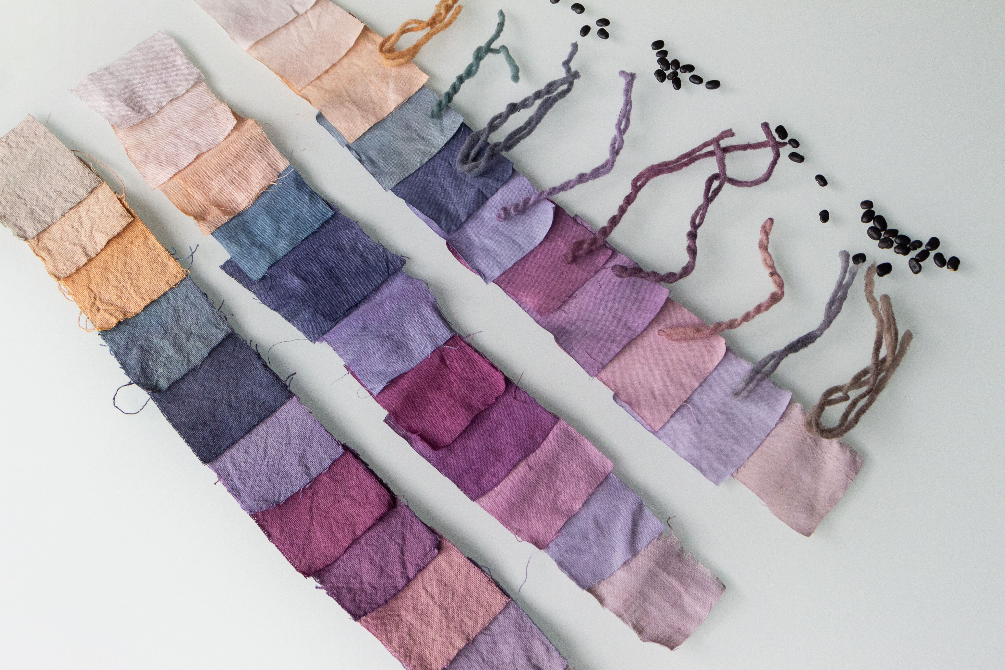 Image of fabric dyied with black beans