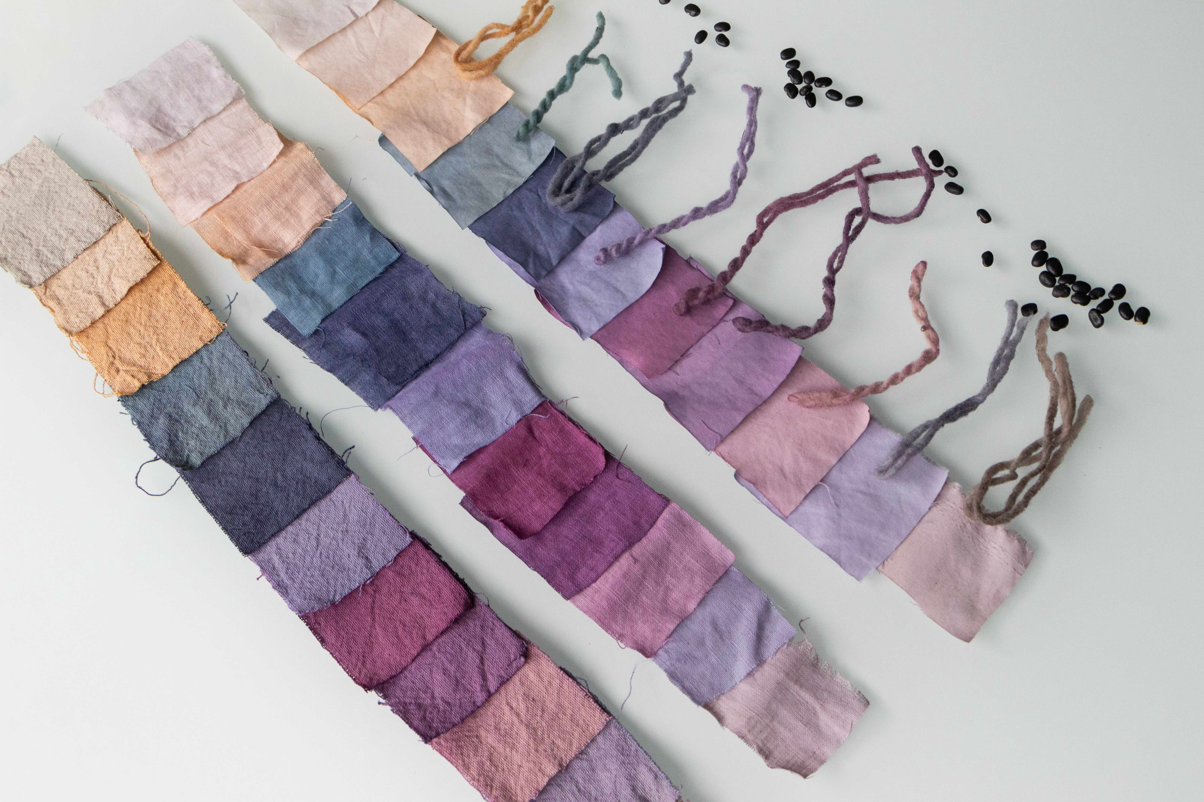 Image of fabric dyied with black beans